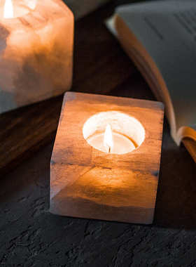 方糖矿石烛台石膏矿石浪漫香薰烛台现代简约酒吧西餐民宿家居光源