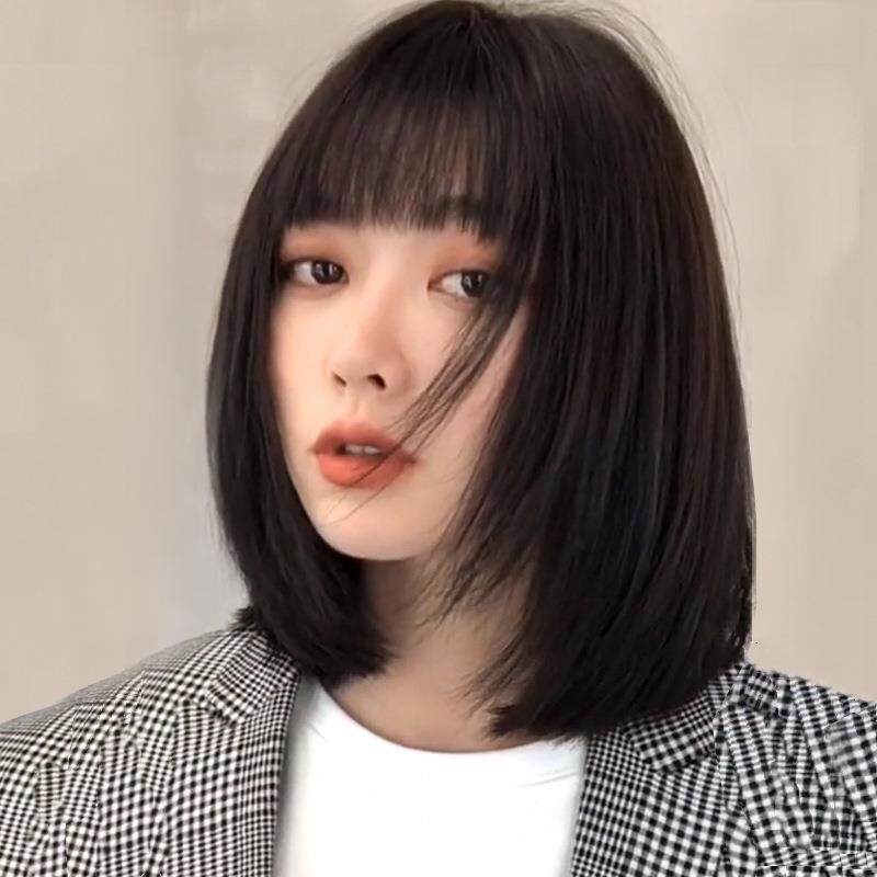 新款直销假发女短发网红漫画刘海发型逼真整顶多层次中长锁骨发全