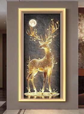 2020福鹿生财关进门玄饰装画走廊过led灯光画现简道约壁画入户挂