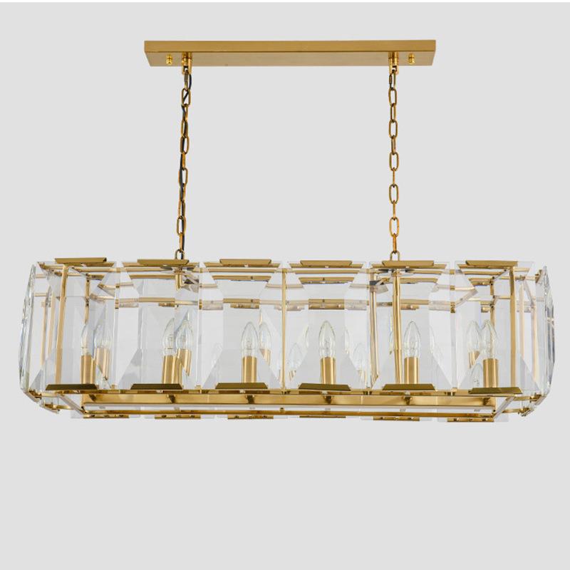 后现代轻奢梯形水晶玻璃吊灯设计师别墅客厅卧室餐厅酒店会所吊灯