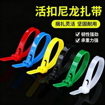 可松式尼龙扎带捆绑绳收束条拉紧器重复使用捆绑扎丝固定器500根