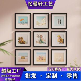 亚马逊现简约木质创意相框8x10寸多孔照片墙装饰摆台画框