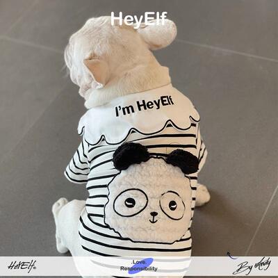 Hey春Elf法斗巴哥衣服宠物秋装狗狗猫纹卫衣比熊西高地条熊打底