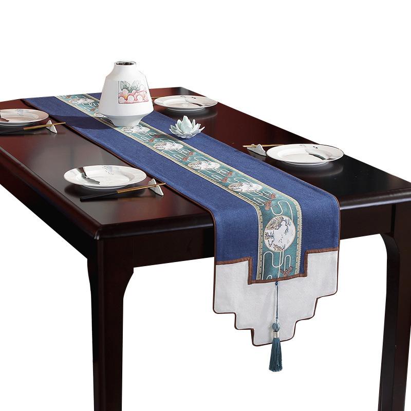 席茶台防水禅意布艺长条茶几桌旗