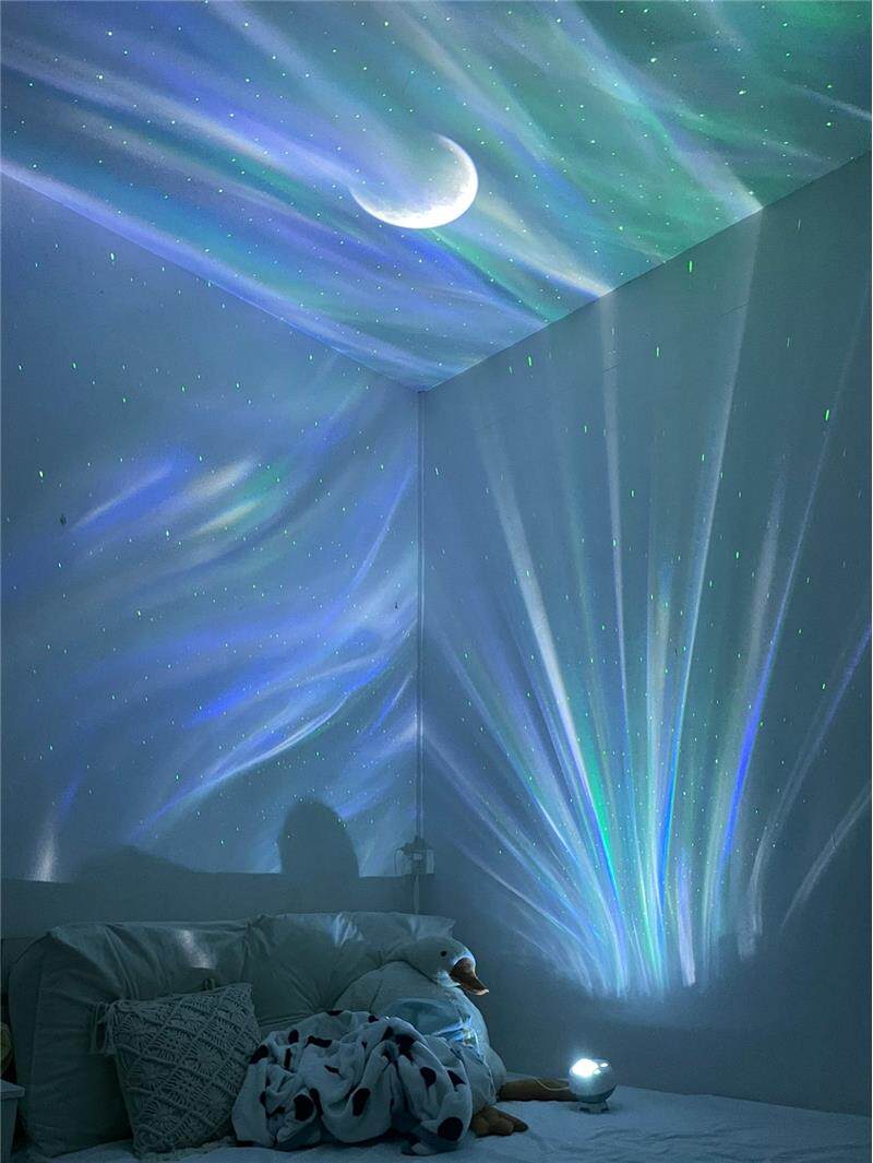 товар из китая 2亿公里北极光星空投影气氛灯浪漫小夜灯满天星生日礼物 MU/Wah/Sha