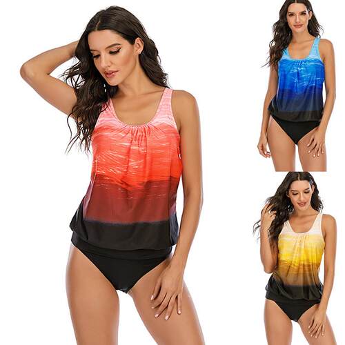 Adjustable back gradient swimsuit and swimwear II