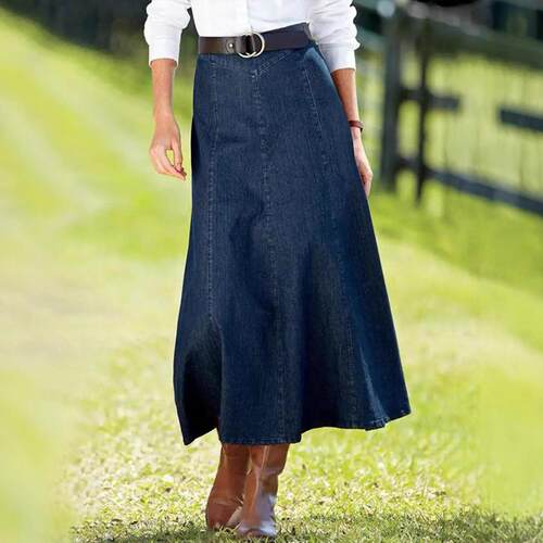 Elastic Washed Casual Leg Skirt Women Midi Seasons Fitting