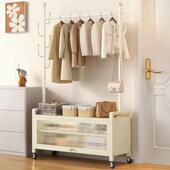 简易耐用衣帽架落地衣架加厚加粗可移动晾衣架收纳柜挂衣架二合一