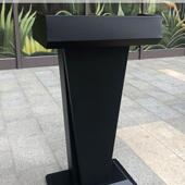 不锈钢4烤985漆讲接台桌高档简约现代迎宾待主持言S服务小发型演