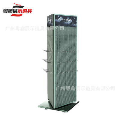 样品陈列架商场超市促销货架可移动带脚轮金属双面旋转展示架定制