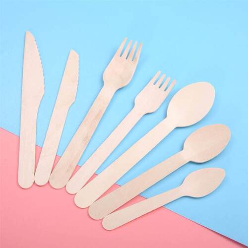 50pcs/150pcs Disposable Wooden Cutlery Forks/Spoons/Cutters