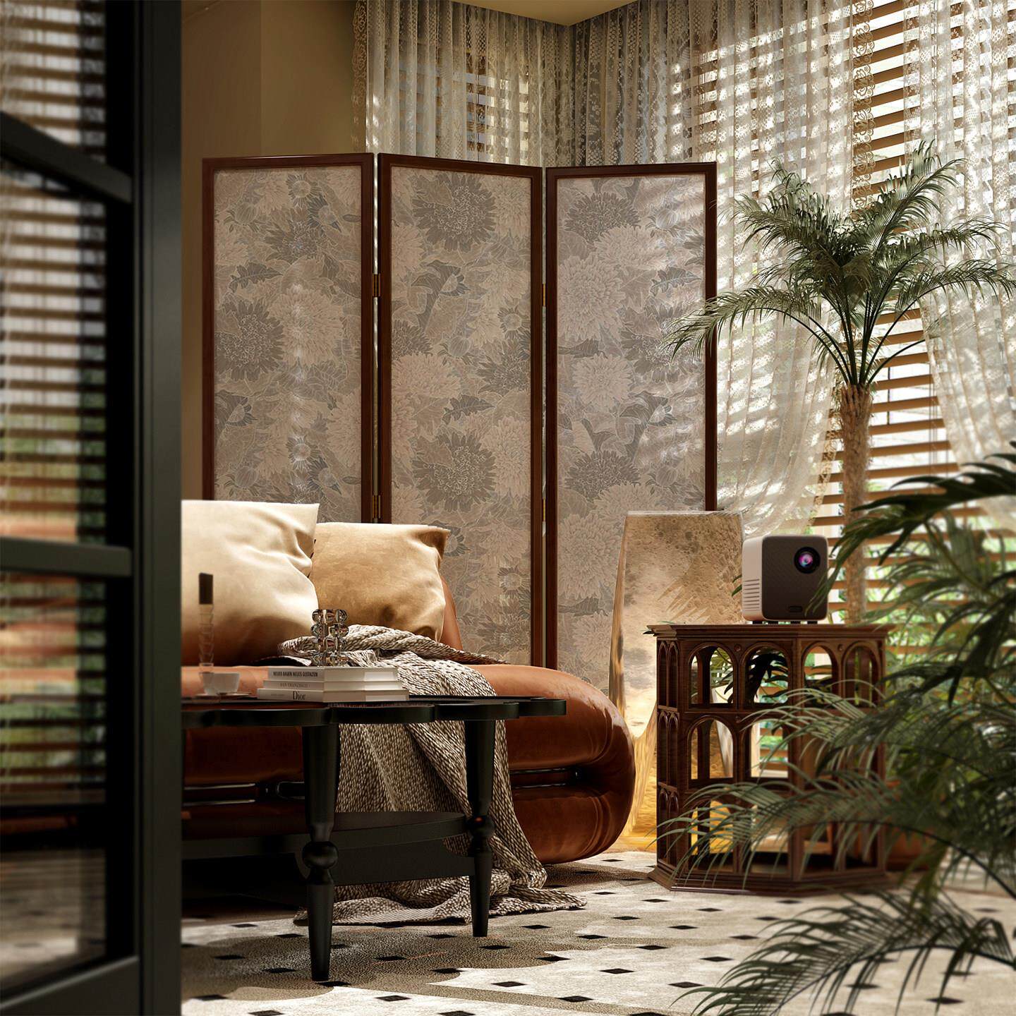 美式欧式实木屏风隔断客厅酒店餐厅办公遮挡装饰移动玄关折叠折屏