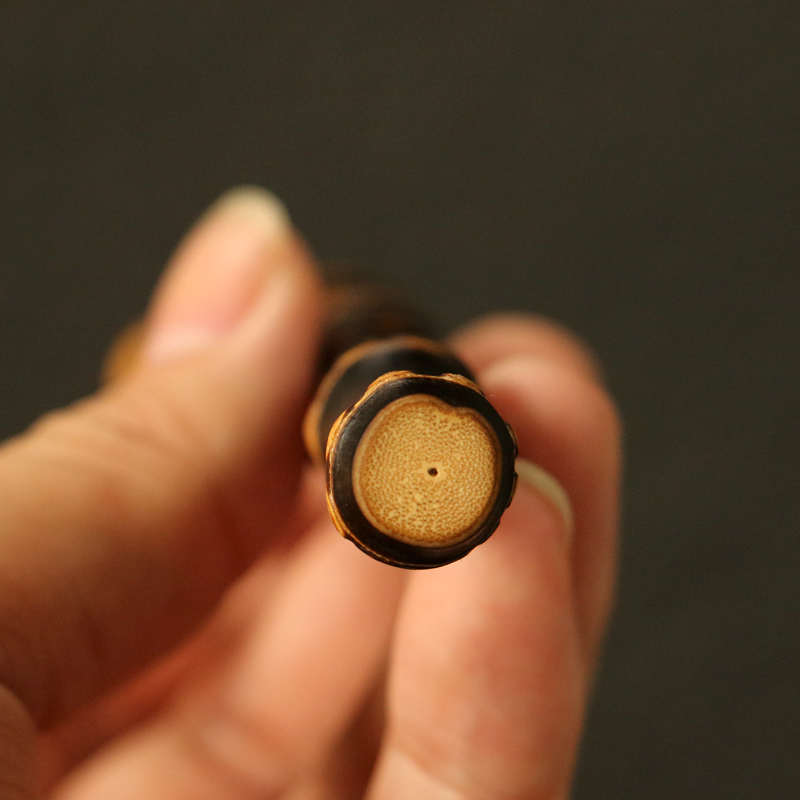精品纯手工制作天然满钉紫竹鞭手把件竹雕竹制小挂件把玩小件老料