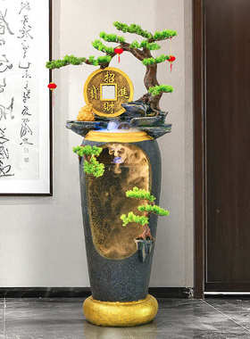 流水生财摆件循环水客厅玄关电视柜旁喷泉水景家居装饰品开业送礼