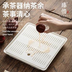 臻羊脂玉白瓷干代泡奢茶盘家用小茶台陶瓷20221130储水轻现功夫惜