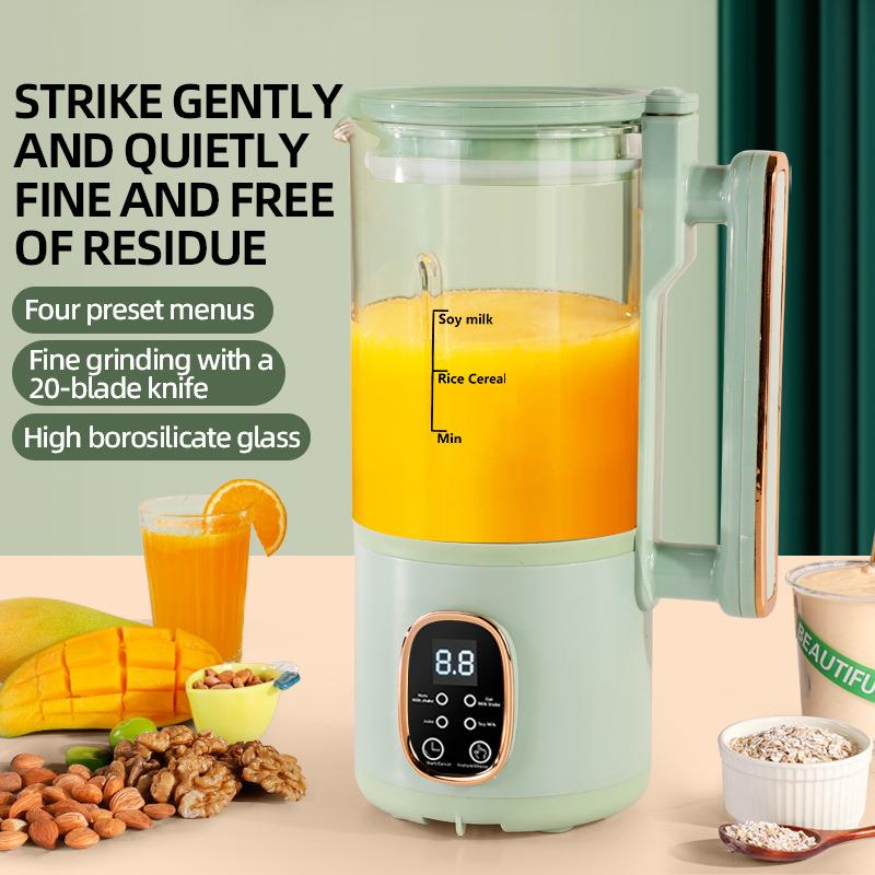 现货110V-220V破壁机3-4人家用全自动免煮免过滤豆浆机多功能