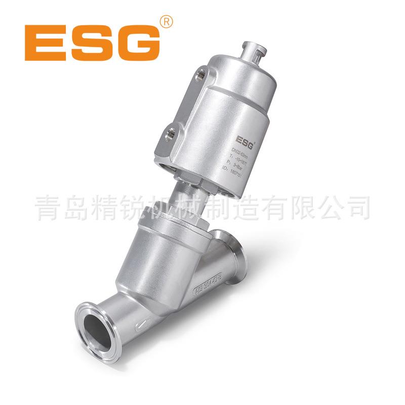 ESG不锈钢气控快装式卡箍式角座阀高温蒸汽Y型阀