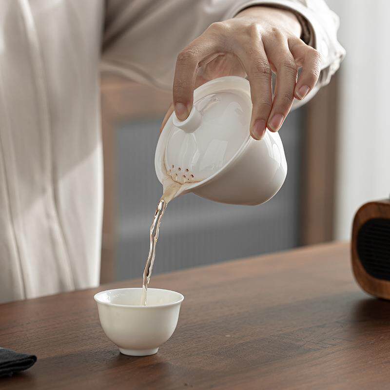 朴旅行茶具YPLXCJ20德化羊脂玉二白瓷一云壶套杯陶瓷快客杯便携小