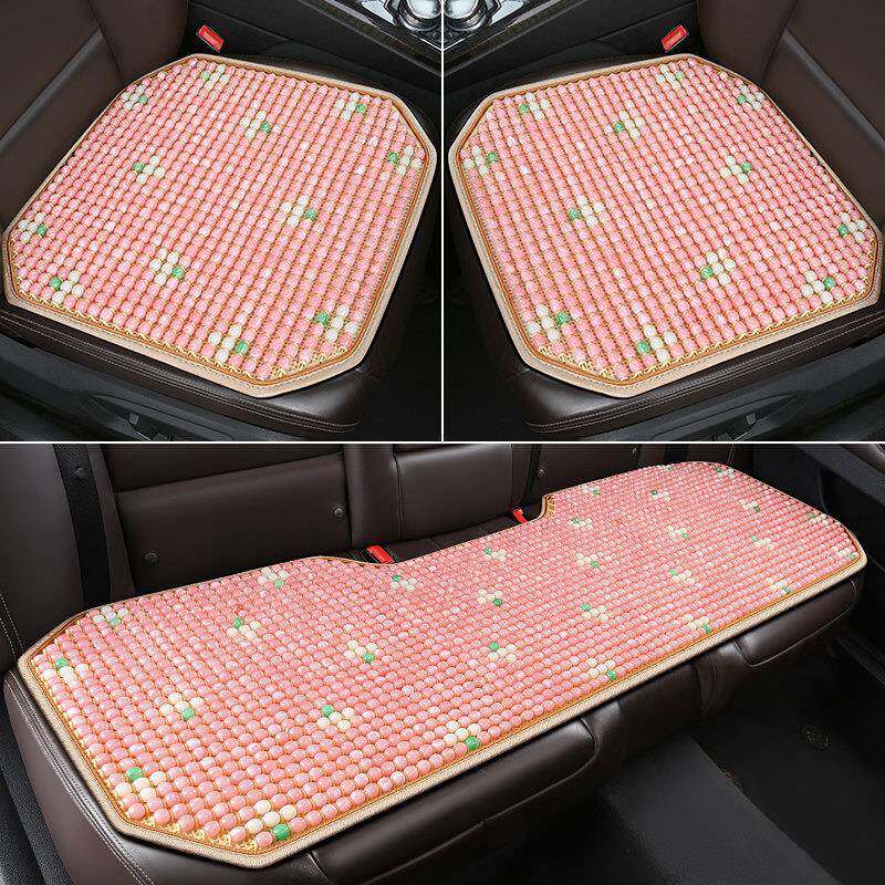 夏季汽车滚珠坐垫树脂玉石珠子单片凉垫家用车用卡通透气?椅垫