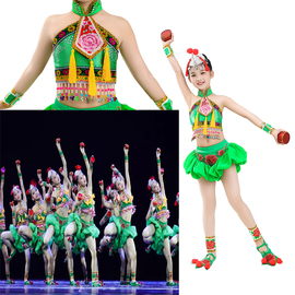 第十届小荷风采哇蛙娃娃，儿童舞蹈演出服，表演服小青蛙肚兜舞台服