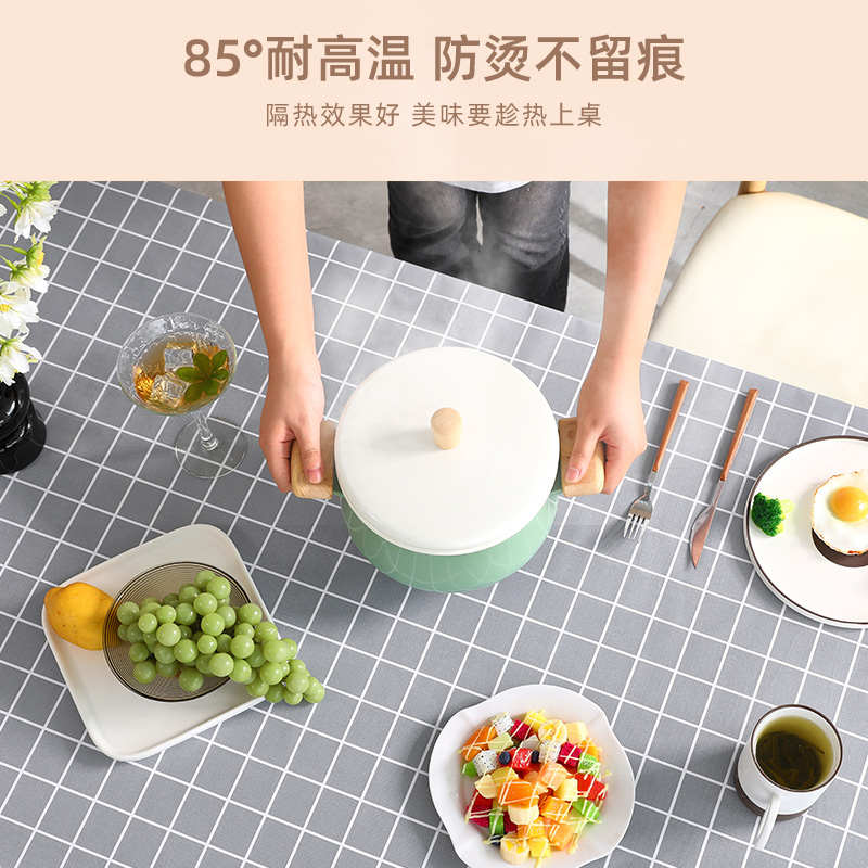 2025新款轻奢高级感格子桌布免洗防水防油防烫长方形餐桌茶几台布