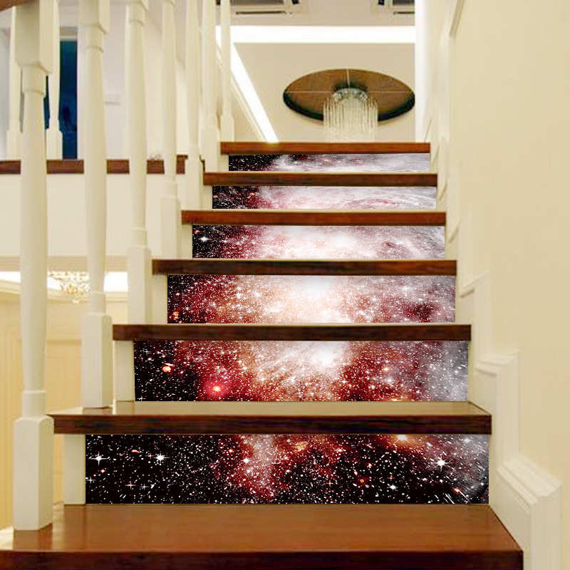 XH-DLT016个性家居浪漫宇宙星空楼梯贴创意自粘墙贴可移除贴纸