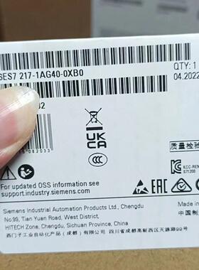 6ES7217-1AG40-0XB0 S7-1200PLC CPU模块1217C 6ES72171AG400XB0