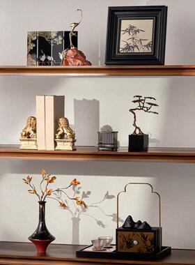 感新式软装柜摆件品别墅样板风间客厅中tlznfglo书房组合酒装饰品