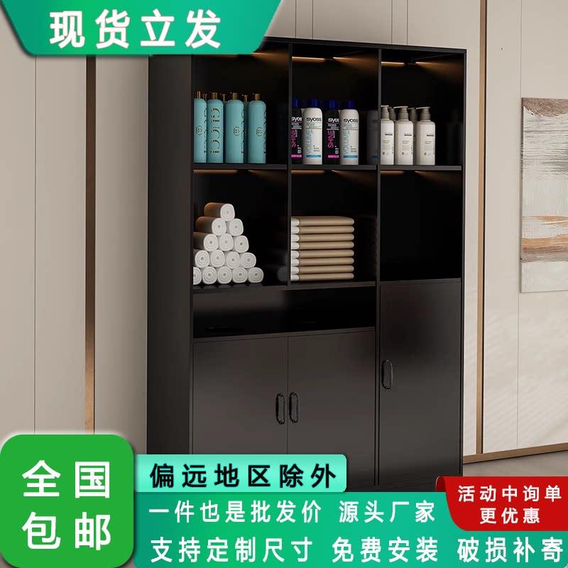 2026新款更衣柜木质理发店产品柜美容院毛巾柜健身房瑜伽馆储物柜