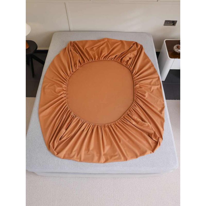 100支秋冬季全棉磨毛床单超柔单件床上用品纯色简约保暖床笠单品