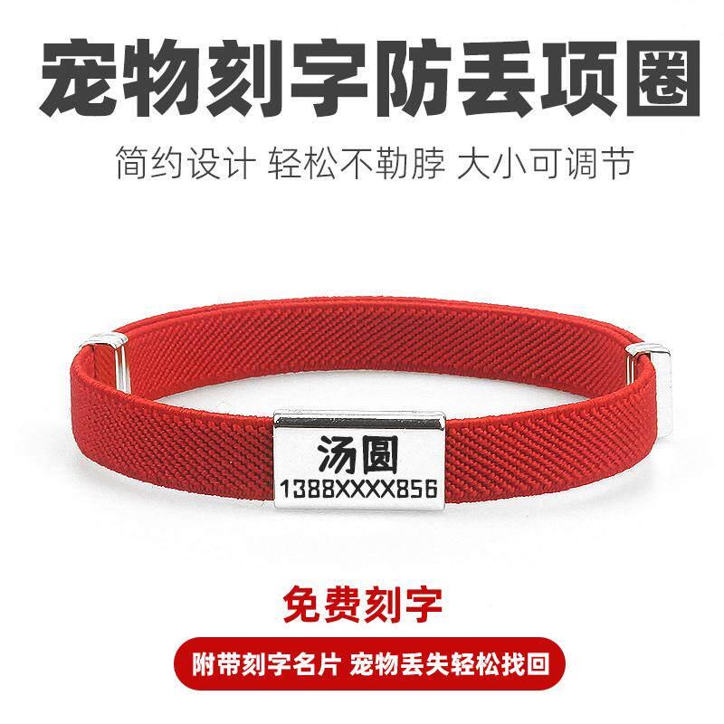 猫咪项圈大小松紧可调防丢猫牌小型犬定制刻字猫项链身份牌防窒息