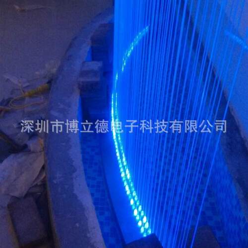 数字光钎尼龙拉线水帘水幕流水景观瀑布水幕墙室内装饰流水拉丝
