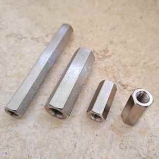 304不锈钢特长加长螺母对接接头丝杆支撑杆螺柱M6M8M10M12M14M16