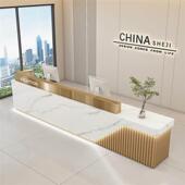 简约美容院收银柜台吧台烤漆美发店服装 店服务台公司前台接待台定