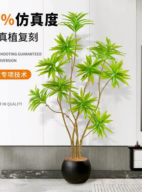 百合竹彷真绿色植物客厅高级轻奢装饰植物大型落地摆件彷生假花树