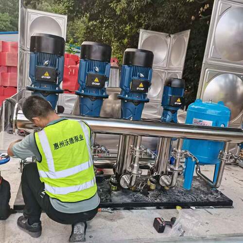 惠州沃德不锈钢材质变频恒压供水泵泵房改造高扬程低声音管中泵