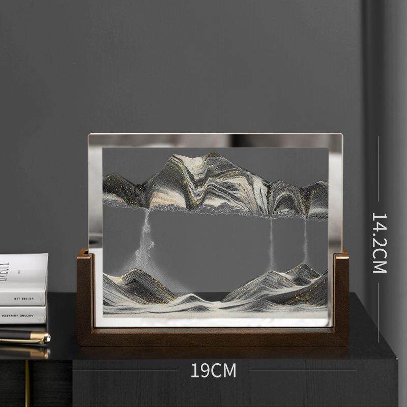 流沙画摆件家居客厅酒柜工艺品办公室装饰品中式摆件创意沙漏