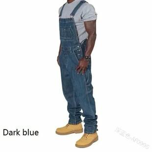 Overalls Men Long Jeans Denim Loose 2025 Casual Mens Pockets