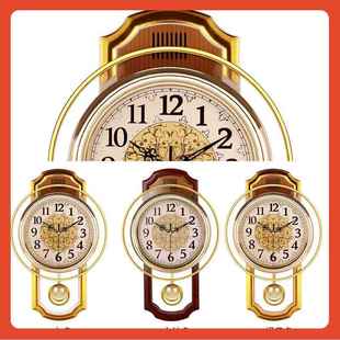 ?欧式 钟挂表卧室音石英现代 复古简摇摆静挂F75TTJT6钟客厅约时尚
