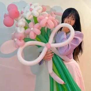 气球花 教师节气球装饰布置场景气氛拍照道具1.8长条花束DIY花朵