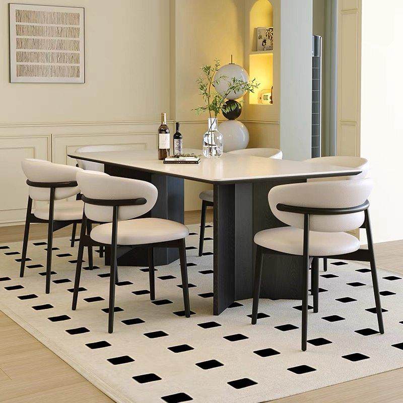 法式中古风北欧实木岩板餐桌椅组合长方形小户型2025新款餐桌高端,住宅家具,岩板餐桌,淘宝优惠券,粉丝福利购,淘宝优惠卷