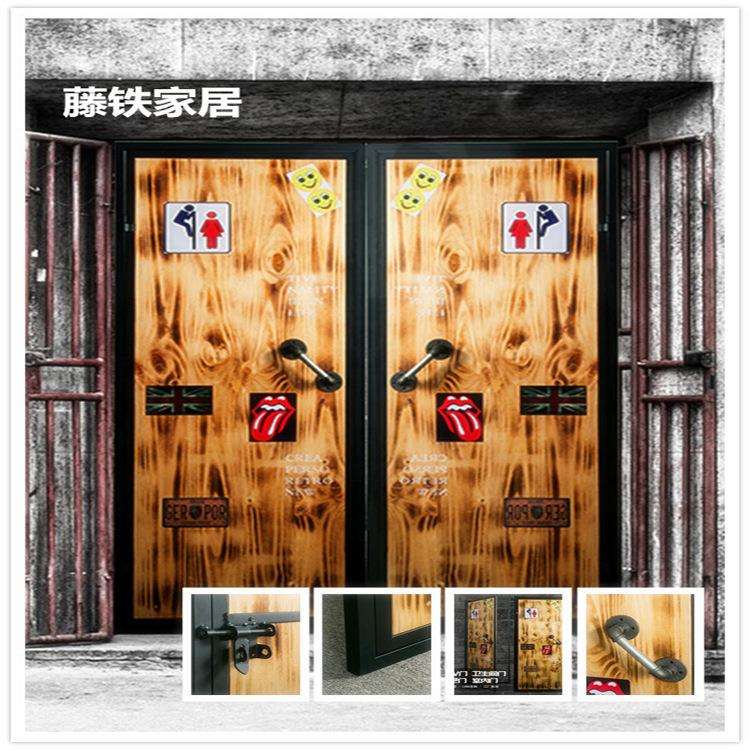 复古实木门 铁艺工业风室内门咖啡厅酒吧办公室门厕所门支持