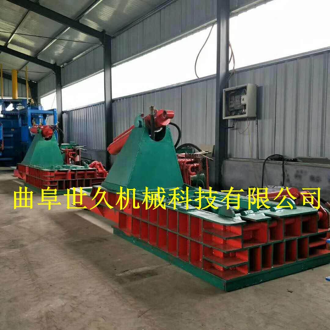 160吨压力机金属压块机不锈钢铝合金废油桶压块机废铝屑压块世久
