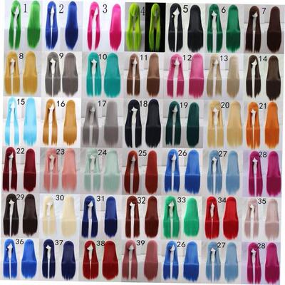 wig cosplay fashion women long Straight hair Red black blue