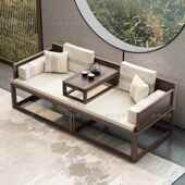 老榆木罗汉床新中式 椅 推拉小户型实木头沙发塌榻伸缩家具组合套装