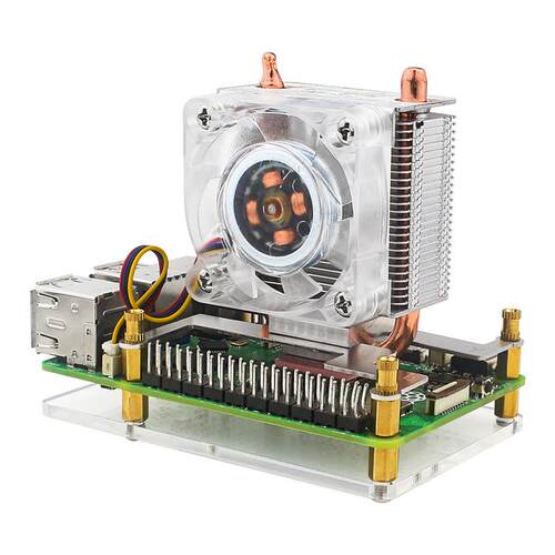 树莓派5代塔式风扇Raspberry Pi 5B冰塔散热器pi5 ICE冷却散热器
