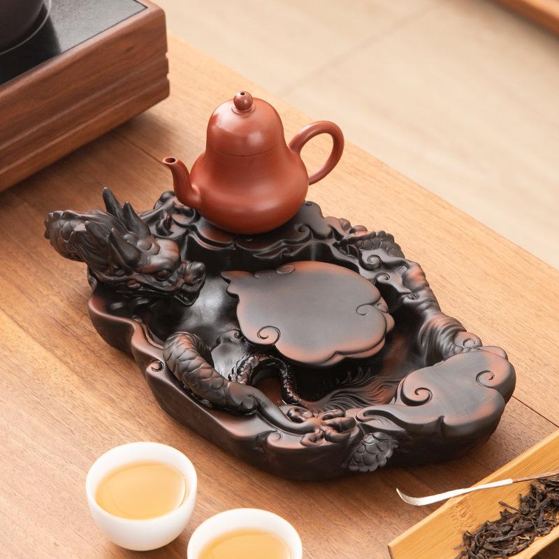 2025新款紫陶干泡台茶盘家用高档轻奢陶瓷茶具养壶垫壶承茶台托盘