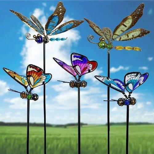 Garden Ornaments Metal Dragonfly Garden Stake Creative