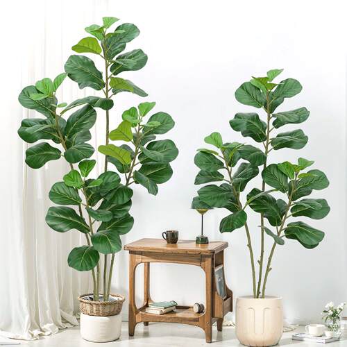 北欧风仿真绿植琴叶榕假树室内装饰假植物造景仿生花艺植物墙盆栽