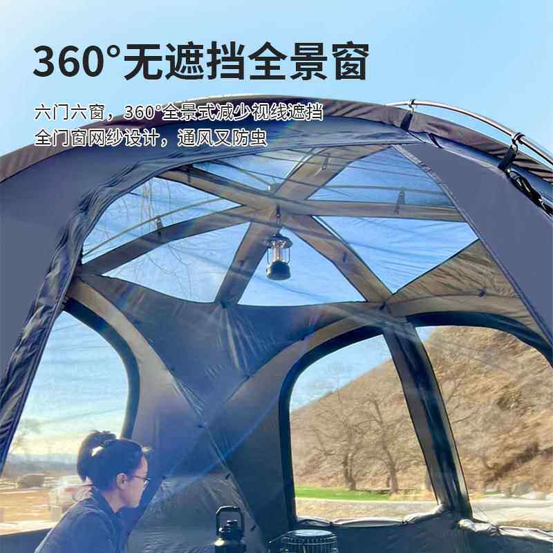 新款直销宁波野营装备加厚防暴雨防晒三人双层露营大空间帐篷户外